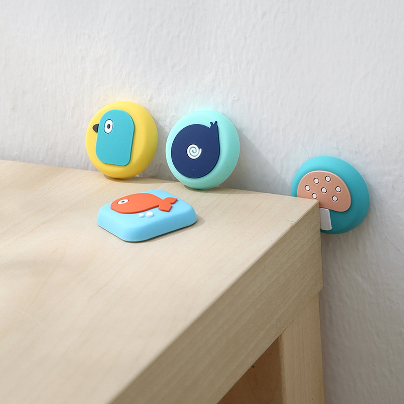 Silicone pad thickened wall door after cartoon collision pad toilet quiet cushion door collision pad