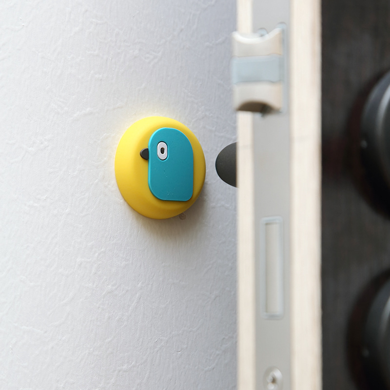 Silicone pad thickened wall door after cartoon collision pad toilet quiet cushion door collision pad