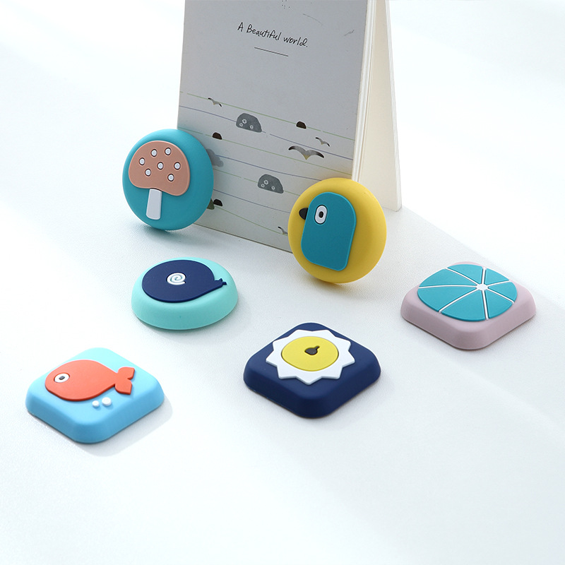 Silicone pad thickened wall door after cartoon collision pad toilet quiet cushion door collision pad