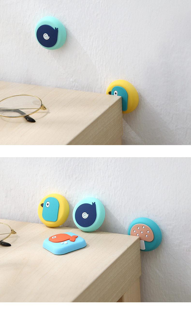 Silicone pad thickened wall door after cartoon collision pad toilet quiet cushion door collision pad