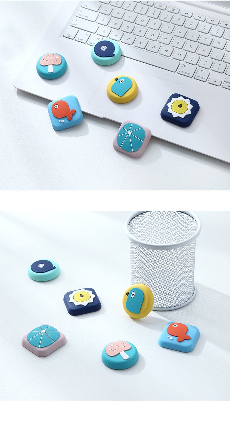Silicone pad thickened wall door after cartoon collision pad toilet quiet cushion door collision pad