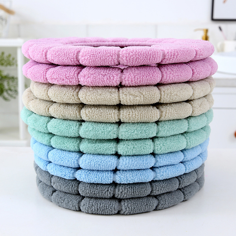 Elastic Thickened Toilet Pad Pumpkin Knitted Cushion O-Type Universal Four Seasons Household Washable Toilet Seat Cover Toilet Seat