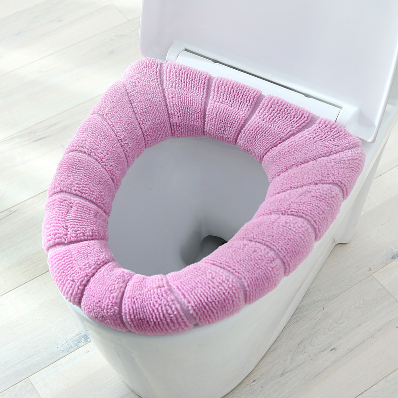 Elastic Thickened Toilet Pad Pumpkin Knitted Cushion O-Type Universal Four Seasons Household Washable Toilet Seat Cover Toilet Seat