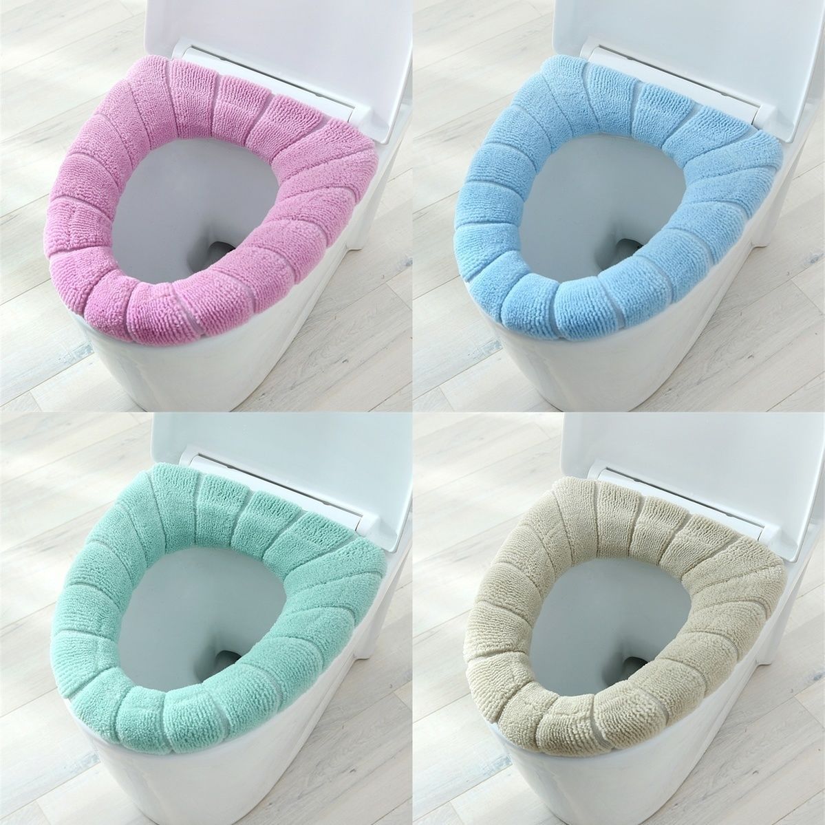 Elastic Thickened Toilet Pad Pumpkin Knitted Cushion O-Type Universal Four Seasons Household Washable Toilet Seat Cover Toilet Seat