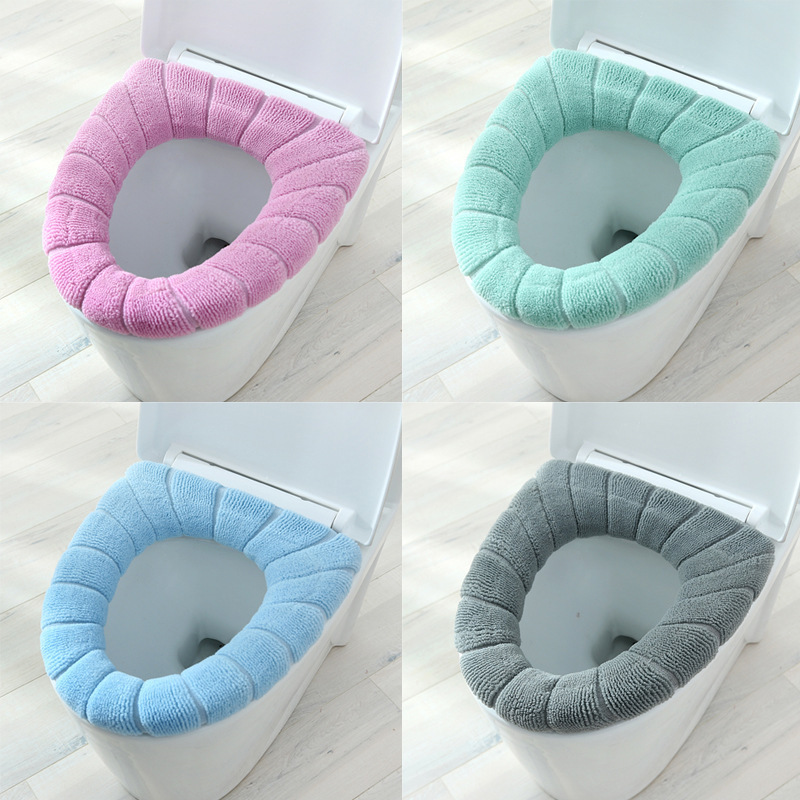 Elastic Thickened Toilet Pad Pumpkin Knitted Cushion O-Type Universal Four Seasons Household Washable Toilet Seat Cover Toilet Seat