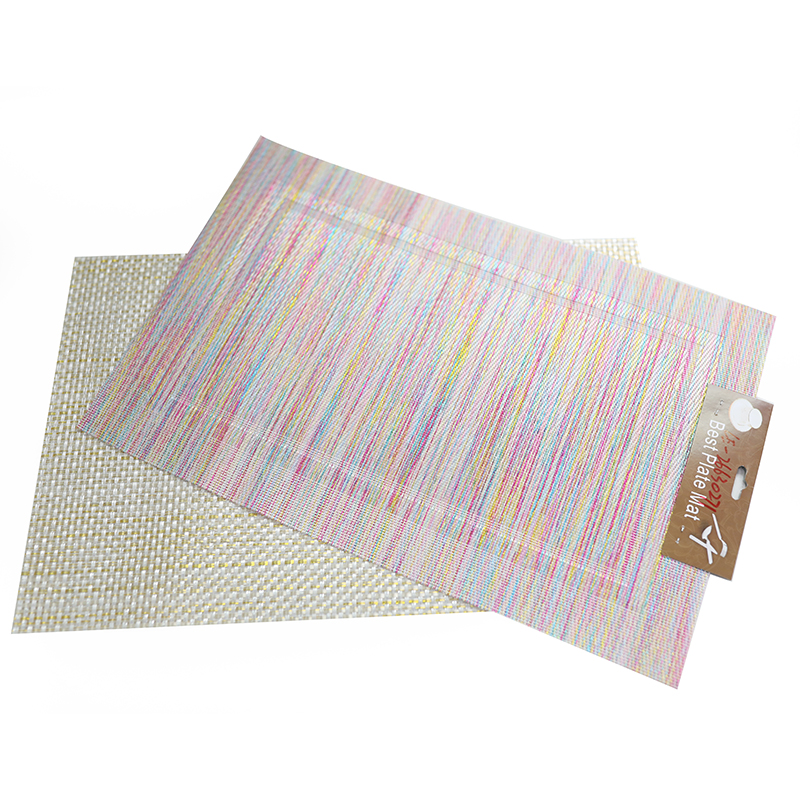Environmental protection boutique thickened gold and silver woven PVC teslin table mat Japanese type heat insulation table mat plate pad bowl pad