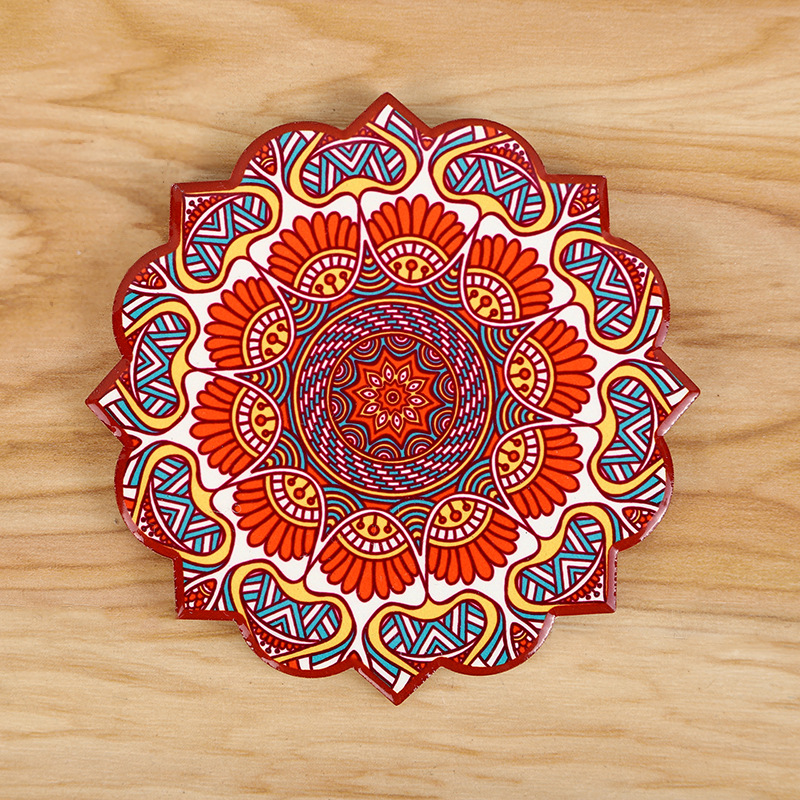 As a foreigner, Ethnic Wind Series creative household round can be as diverse as slip Coasters gel heat insulation to high temperature, or be a non-slip and anti-hot pad