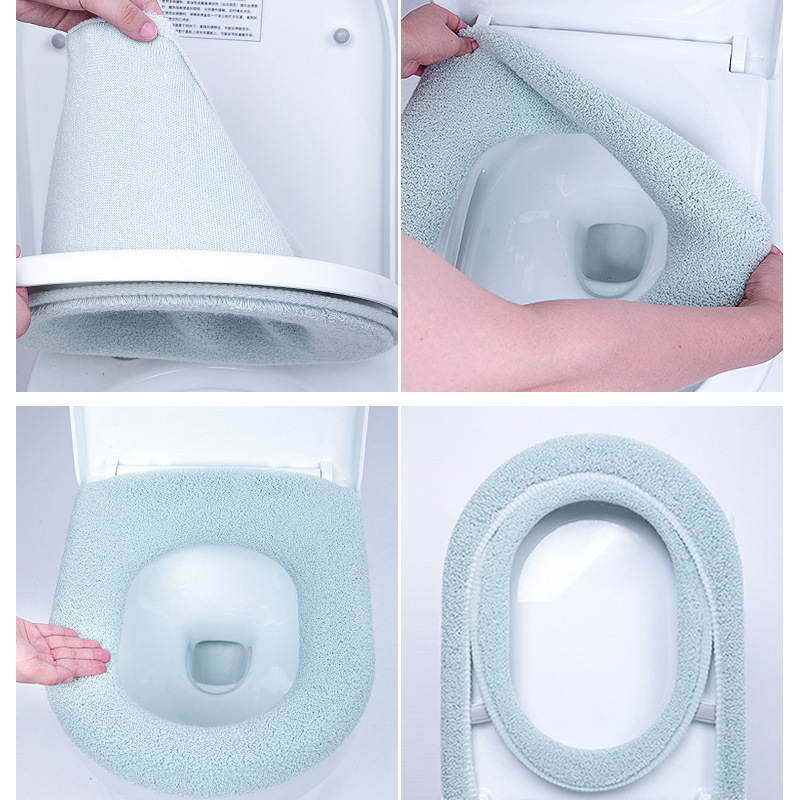 Thickened Knitting Toilet Seat Cover Toilet Seat Cover Plain Flat Toilet Mat Closestool Cushion Toilet Seat Toilet Mat Circle