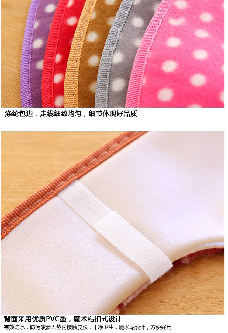 Dot Plush Thickened Toilet Pad Velcro Toilet Seat Cover Anti-Fouling Cold-Proof Closestool Cushion Clean and Warm