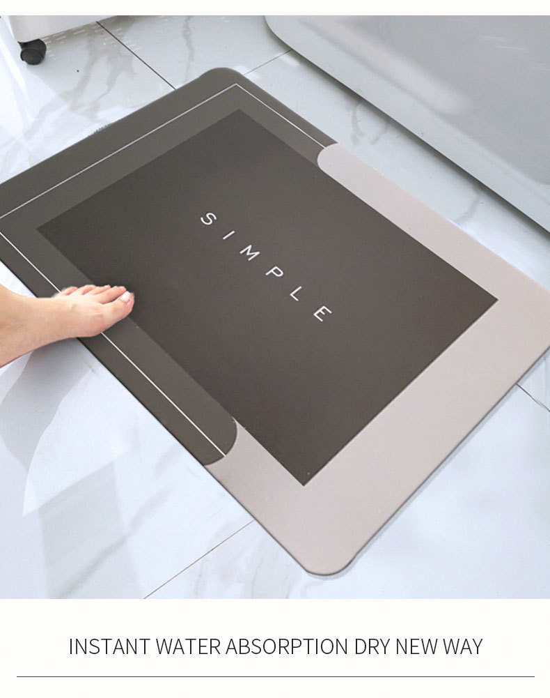 Diatom Ooze Cushion Toilet Absorbent Mat Toilet Door Non-Slip Foot Mats Quick-Drying Toilet Bathroom Mats Oval