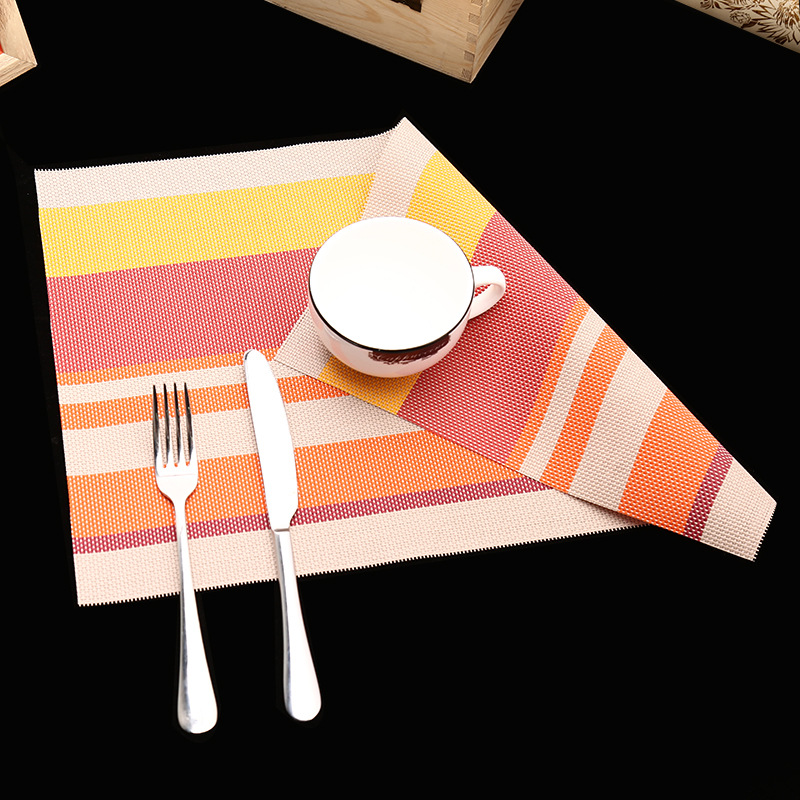 Manufacturer's direct selling hotel PVC braided heat insulation MATS for the comfort of western food pad.