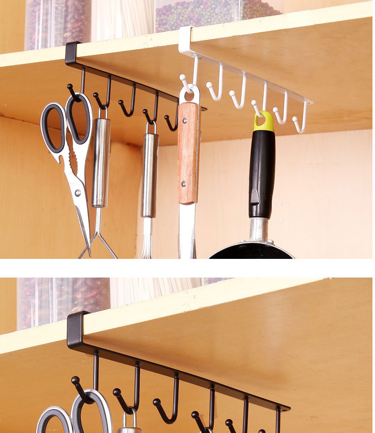 Kitchen Iron Art Non-Marking Nail-Free Hook Cabinet Storage Hanger Multi-Functional Row Hook Wardrobe 6 Multi Hook Organizing Rack Kitchen Iron Art Non-Marking Nail-Free Hook Cabinet Storage Hanger Multi-Functional Row Hook Wardrobe 6 Multi Hook Organizing Rack