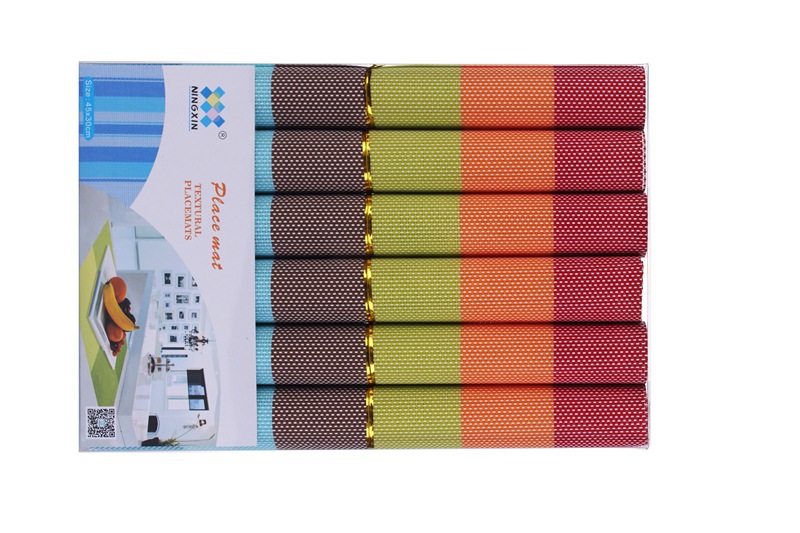 6 pieces of 30 * 45 cm PVC striped food pad western food sub - European heat insulation living home wholesale spot
