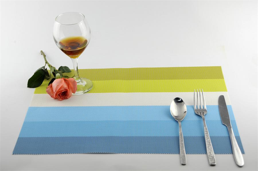 6 pieces of 30 * 45 cm PVC striped food pad western food sub - European heat insulation living home wholesale spot