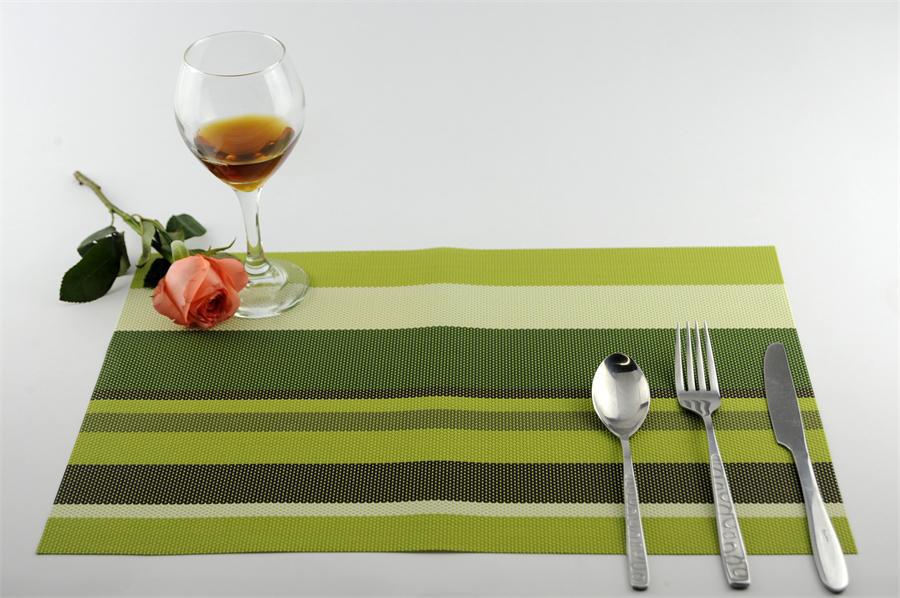 6 pieces of 30 * 45 cm PVC striped food pad western food sub - European heat insulation living home wholesale spot