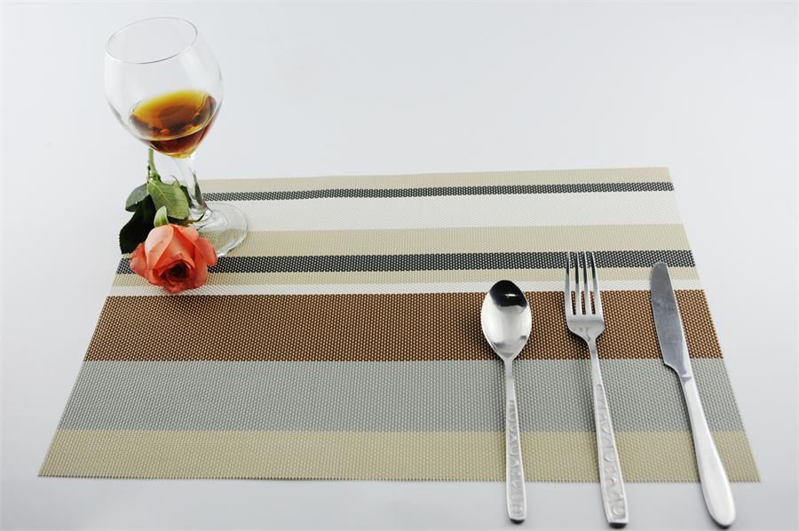 6 pieces of 30 * 45 cm PVC striped food pad western food sub - European heat insulation living home wholesale spot
