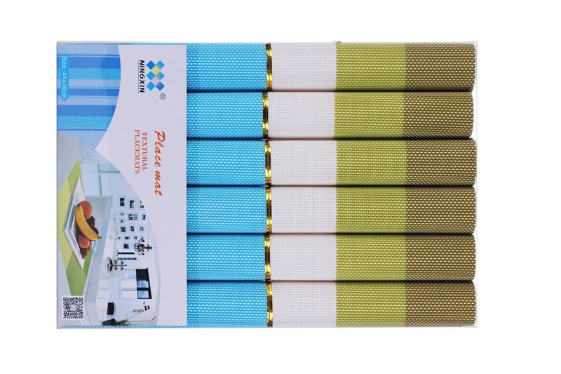 6 pieces of 30 * 45 cm PVC striped food pad western food sub - European heat insulation living home wholesale spot