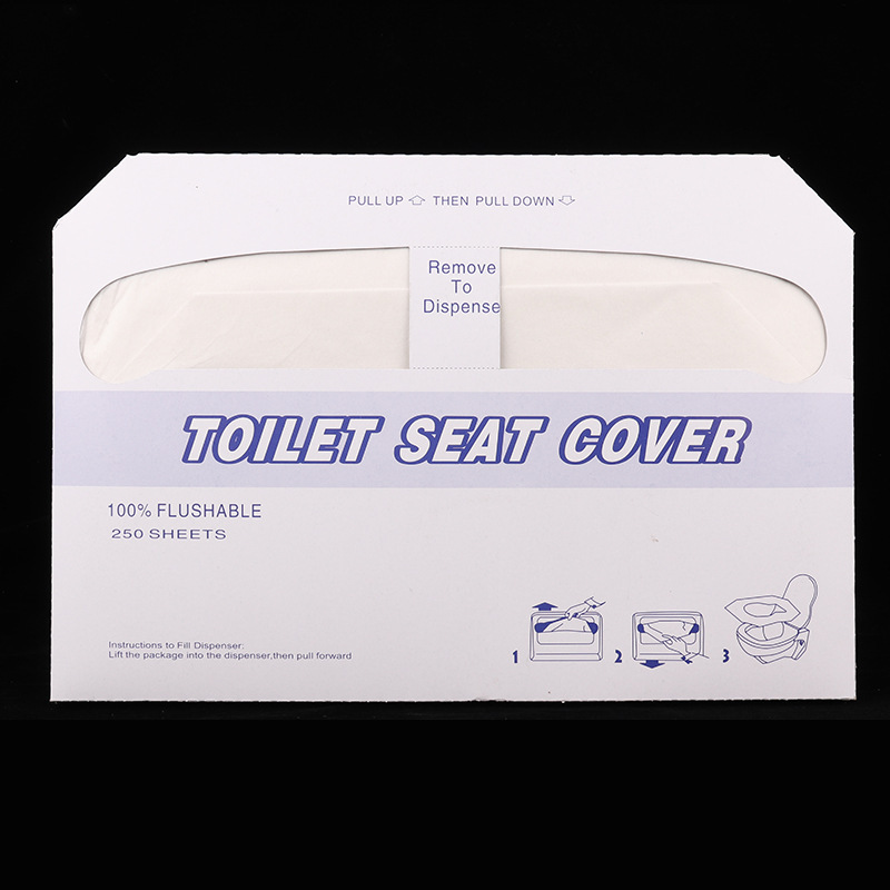 Soluble Water Disposable Toilet Mat Origin Supply 1/2 Fold Wood Pulp Cushion Disposable Toilet Seat Paper