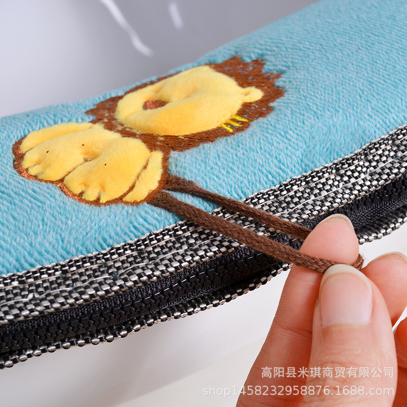 Embroidered Band Handle Four Seasons Universal Zipper Toilet Cushion Seat Cushion Toilet Seat Cover Toilet Seat Closestool Mat