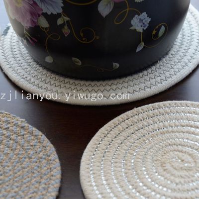 JapaneseCotton Thread Bowl Plate Potholder Thickening Heat Insulation Pad Nordic Simple Cotton and Linen Table Mat