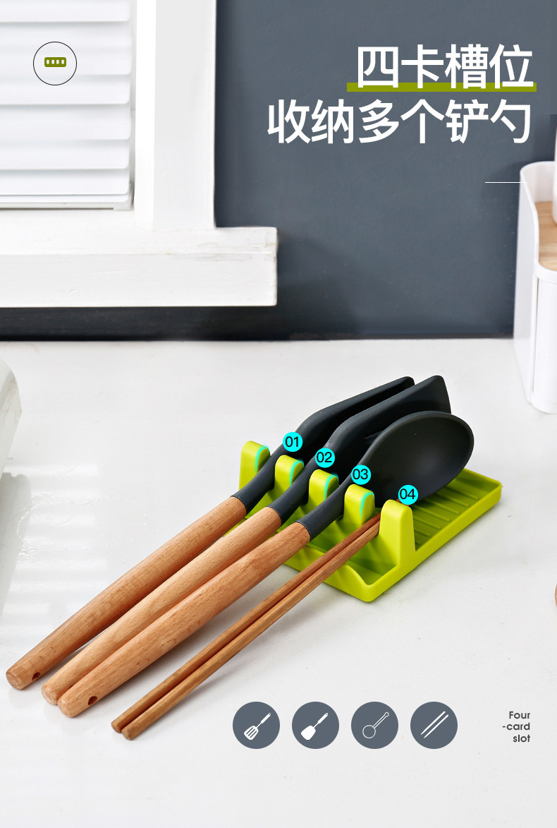 Multi-Functional Pot Cover Rack Kitchen Truner Frame Spoon and Spatula Storage Rack Sitting Chopping Board Storage Rack