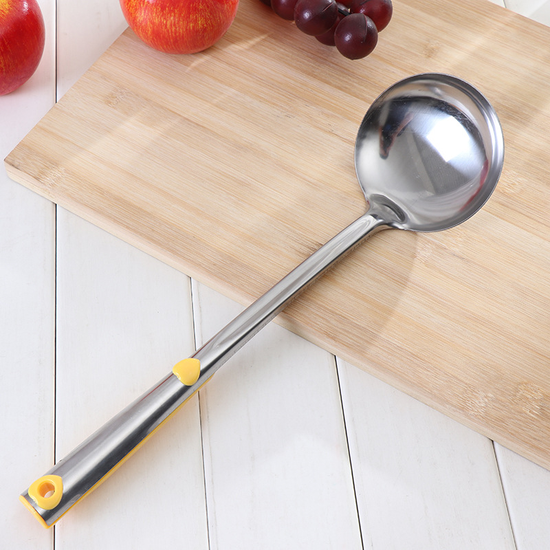 Yellow Core Stainless Steel Spatula Home Ladle Kitchenware Ladel Cooking Insulation Stainless Steel Ladel Meal Spoon Kitchen Supplies