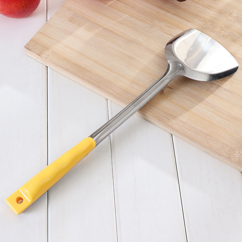 Yellow Core Stainless Steel Spatula Home Ladle Kitchenware Ladel Cooking Insulation Stainless Steel Ladel Meal Spoon Kitchen Supplies