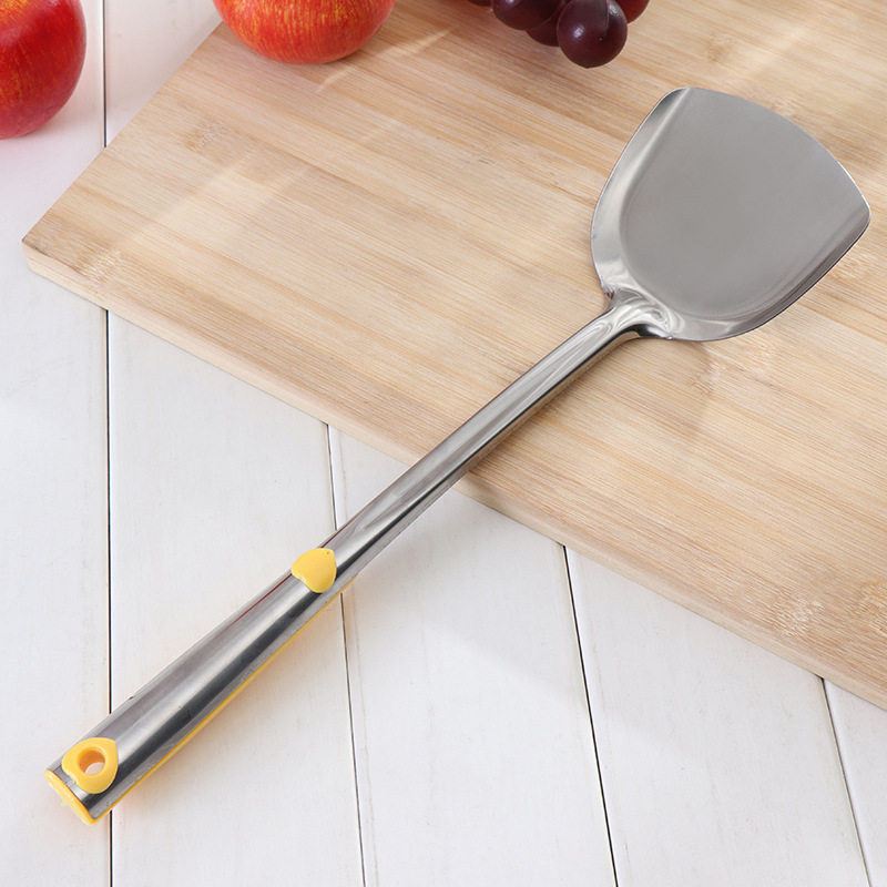 Yellow Core Stainless Steel Spatula Home Ladle Kitchenware Ladel Cooking Insulation Stainless Steel Ladel Meal Spoon Kitchen Supplies