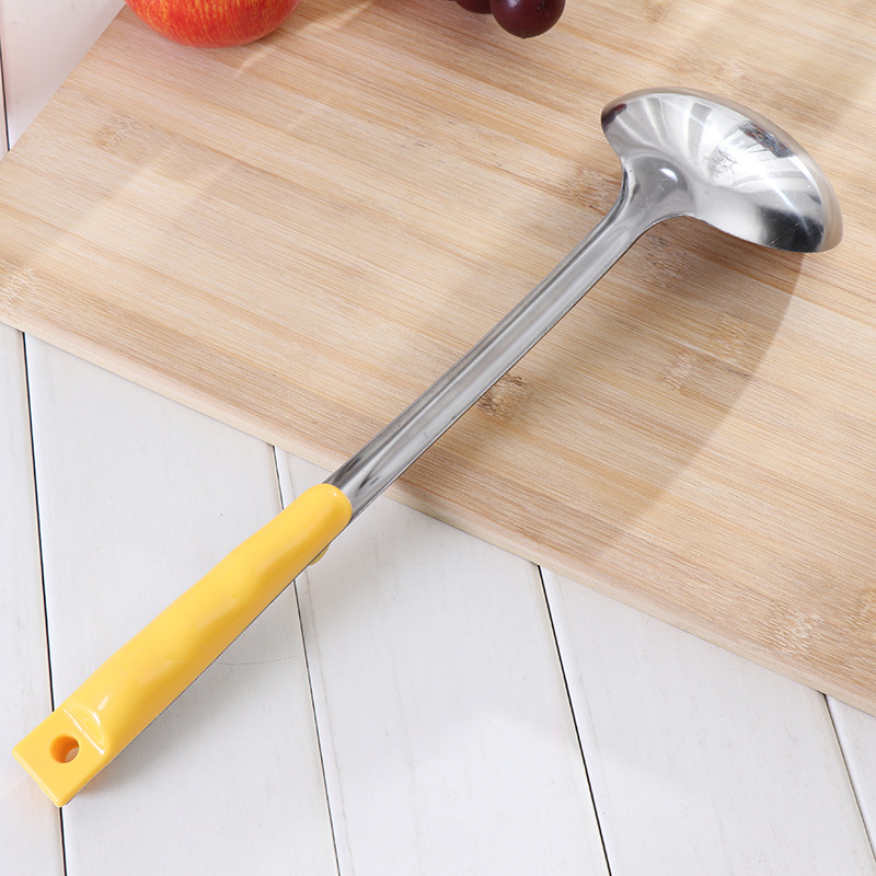 Yellow Core Stainless Steel Spatula Home Ladle Kitchenware Ladel Cooking Insulation Stainless Steel Ladel Meal Spoon Kitchen Supplies