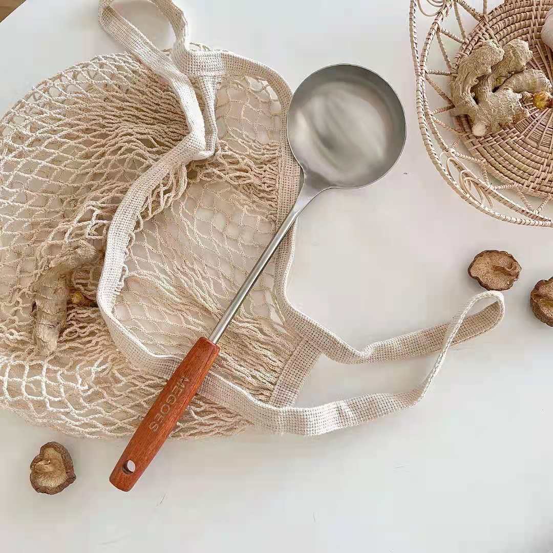 Wooden Handle Anti-Scald Kitchenware Spatula, Soup Spoon,