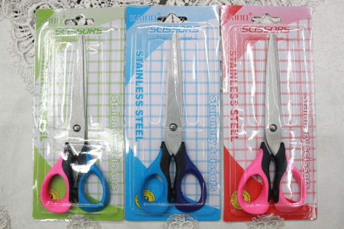 KAIBO 8812  office scissor, stainless steel soft handle scissors