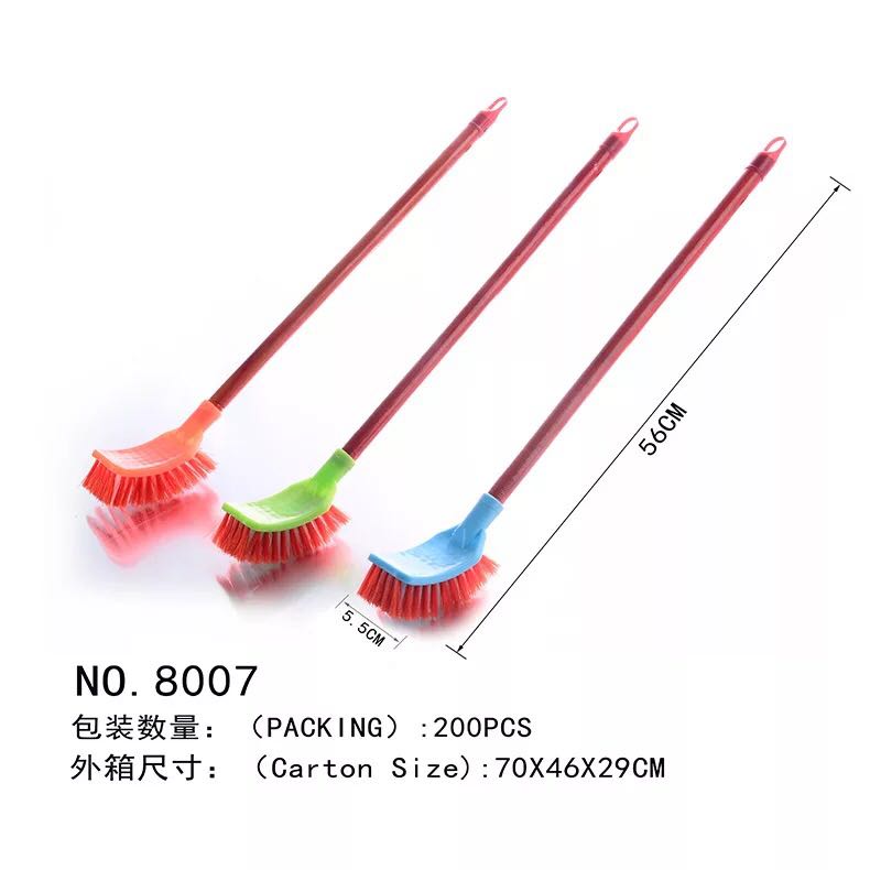 Candy color toilet brush toilet brush square head hygiene plastic wooden handle bathroom hygiene brush