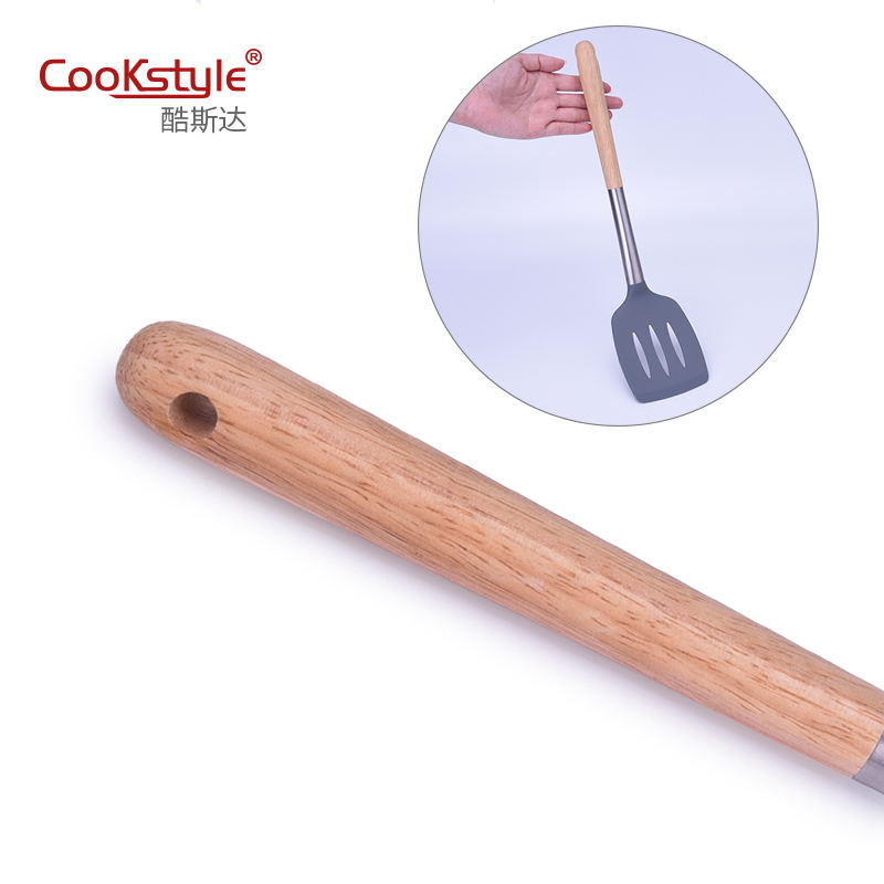 Kitchen Tools Silicone Stainless Steel Kitchenware 3-Piece Non-Stick Pan Special Cooking Spoon and Shovel Soup Spoon and Spatula Set