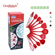 Kitchen Tools Silicone Stainless Steel Kitchenware 3-Piece Non-Stick Pan Special Cooking Spoon and Shovel Soup Spoon and Spatula Set
