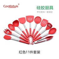 Kitchen Tools Silicone Stainless Steel Kitchenware 3-Piece Non-Stick Pan Special Cooking Spoon and Shovel Soup Spoon and Spatula Set