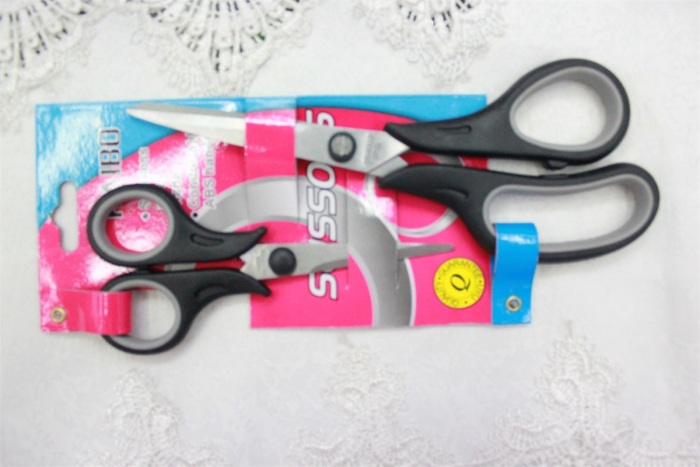 KAIBO5688-1-2pc color stainless steel scissor and Rubber scissors or Duck scissors