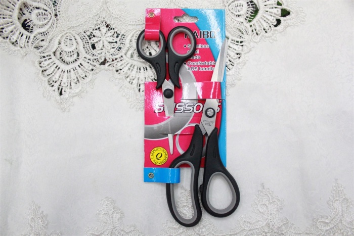 KAIBO5688-1-2pc color stainless steel scissor and Rubber scissors or Duck scissors