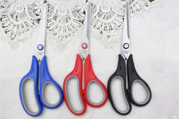 KAIBO5688-1-2pc color stainless steel scissor and Rubber scissors or Duck scissors