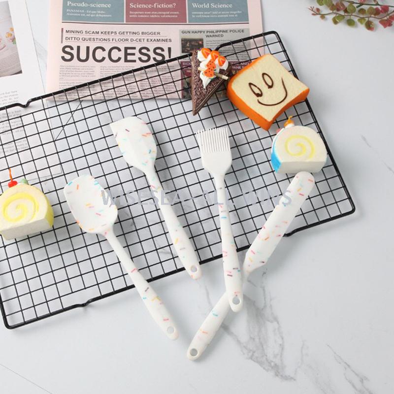 NEW kitchen utensils candy color point design silicone shovel brush spatula set