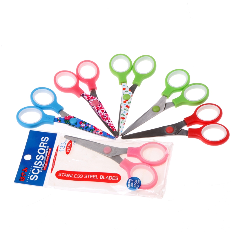 Children&#039;s Scissors Manual Office Art large size student small paper cutting knife round head scissors
