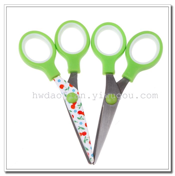 Children's Scissors Manual Office Art large size student small paper cutting knife round head scissors