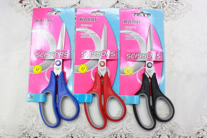 KAIBO701-1 color stainless steel scissor and Rubber scissors or Duck scissors