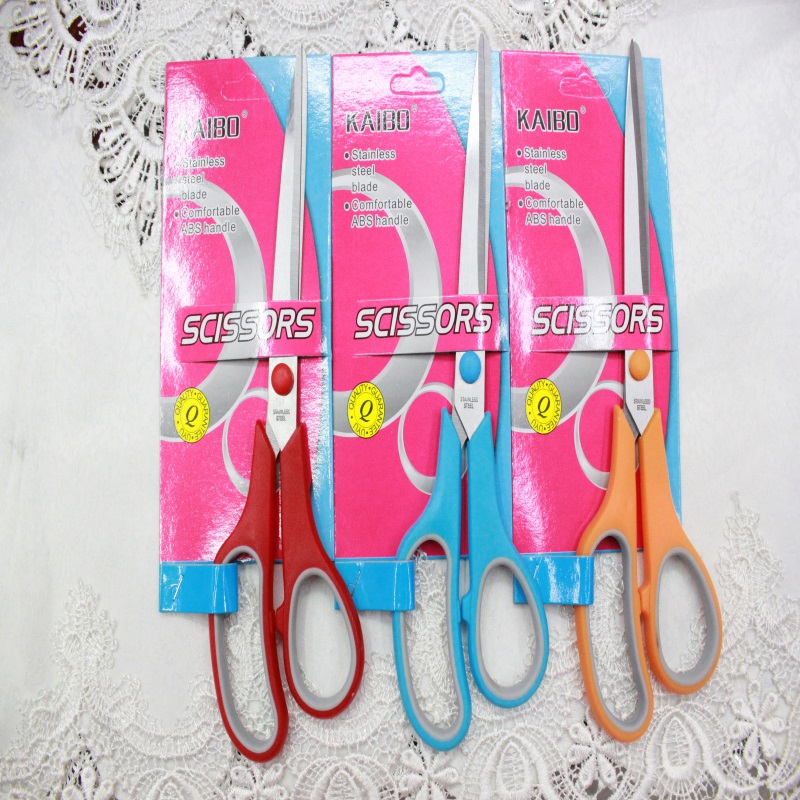 KAIBO409-1 color stainless steel scissor and Rubber scissors