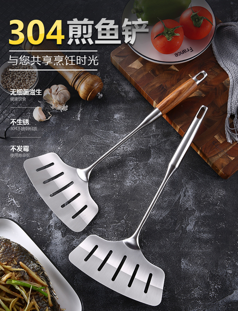 304 Stainless Steel Fish Frying Artifact Fried Fish Spatula Flip Fish Shovel Fried Egg Pancake Maker Shovel Slotted Turner Household Kitchenware Creative 304 Stainless Steel Fish Frying Artifact Fried Fish Spatula Flip Fish Shovel Fried Egg Pancake Maker Shovel Slotted Turner Household Kitchenware Creative