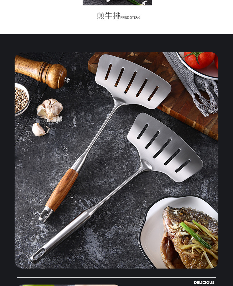 304 Stainless Steel Fish Frying Artifact Fried Fish Spatula Flip Fish Shovel Fried Egg Pancake Maker Shovel Slotted Turner Household Kitchenware Creative 304 Stainless Steel Fish Frying Artifact Fried Fish Spatula Flip Fish Shovel Fried Egg Pancake Maker Shovel Slotted Turner Household Kitchenware Creative