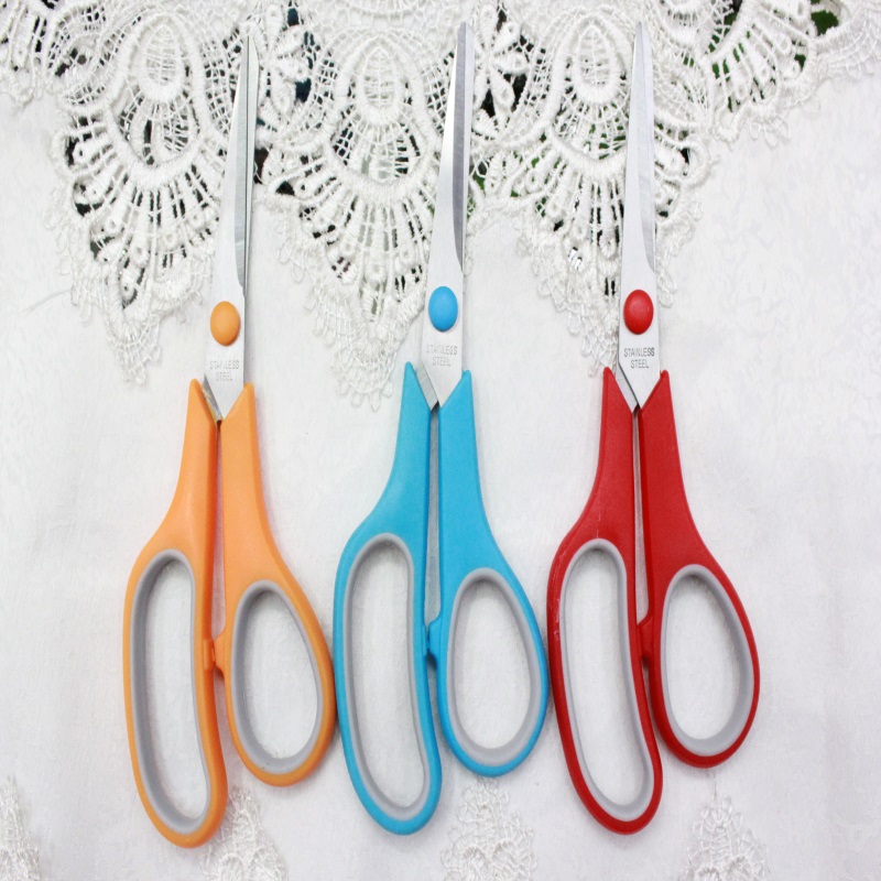 KAIBO407-1 color stainless steel scissor and Rubber scissors