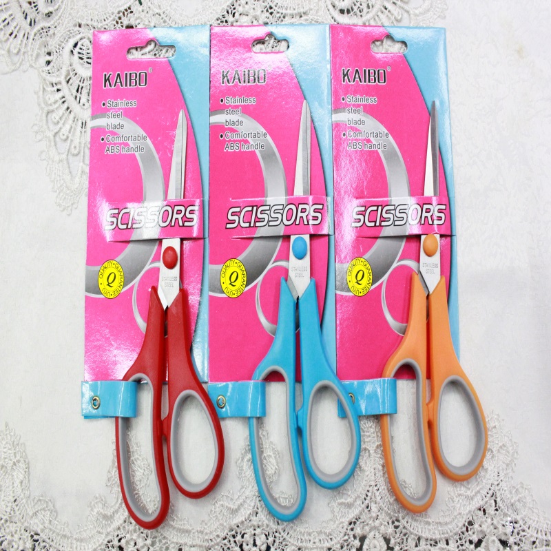KAIBO407-1 color stainless steel scissor and Rubber scissors