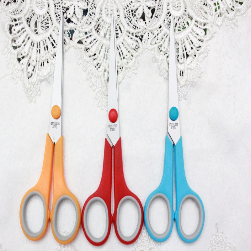 KAIBO406-1color stainless steel scissor and Rubber scissors