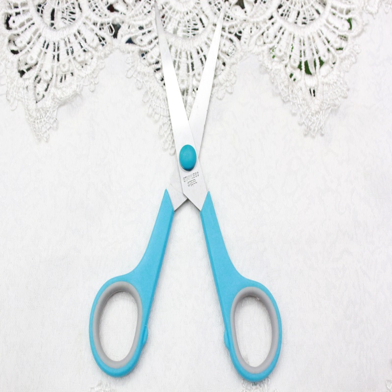 KAIBO406-1color stainless steel scissor and Rubber scissors