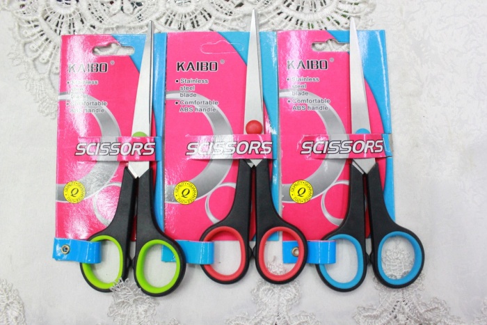 KAIBO406 stainless steel scissor and Rubber scissors